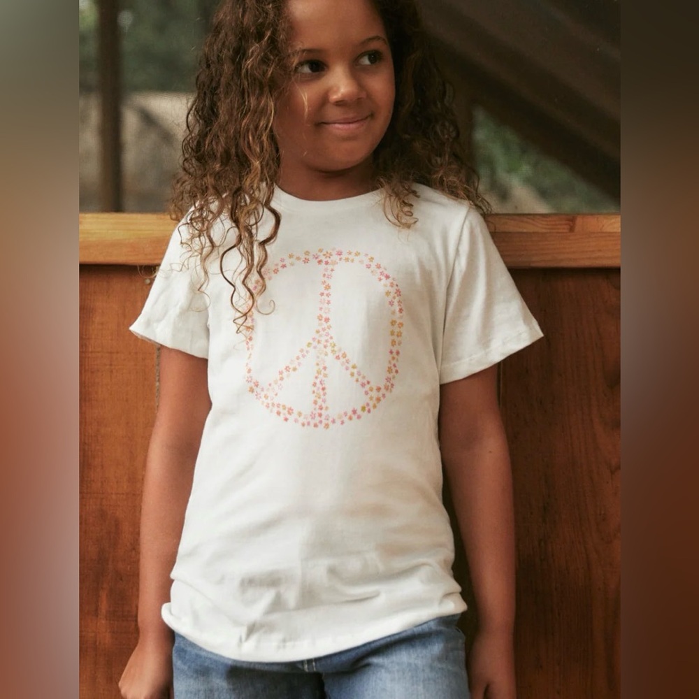 Christy Dawn The Earth Tee Kids 2XL‎ Peace NEW Floral 100% Cotton sustainable